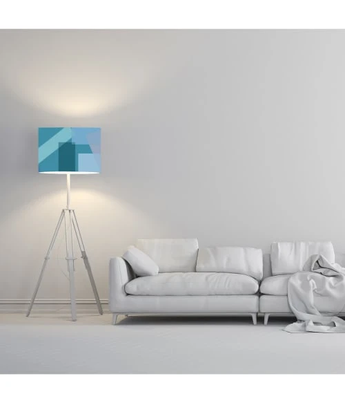 Abat-jours Abat-jour Art Deco Blue Ø 40 X H 27 2 Abat-jours Abat-jour Art Deco Blue Ø 40 X H 27 – Image 2