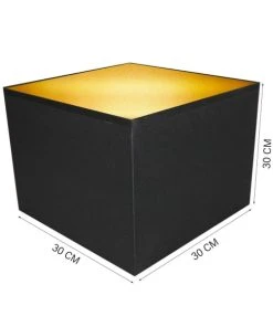 Abat-jours Abat-jour Carré Noir Et Or T 30 X H 30 -Boutique Belamp abat jour carre noir et or t 30 x h 30 2