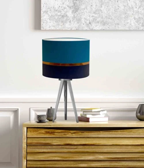 Abat-jours Abat-jour Chevet Bicolore Bleu Ø 25 X H 18 2 Abat-jours Abat-jour Chevet Bicolore Bleu Ø 25 X H 18 – Image 2