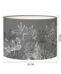 Abat-jours Abat-jour Chevet Bouquet Gris Ø 25 X H 20 -Boutique Belamp abat jour chevet bouquet gris oe 25 x h 20 2