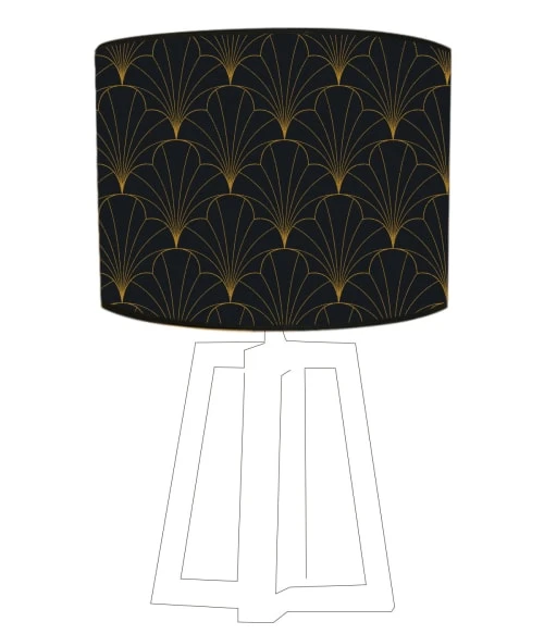 Abat-jours Abat-jour Chevet Doré Imprimé Noir Flora Ø 25 X H 18 5 Abat-jours Abat-jour Chevet Doré Imprimé Noir Flora Ø 25 X H 18 – Image 5