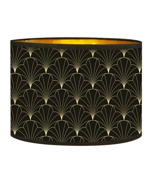 Abat-jours Abat-jour Chevet Doré Imprimé Noir Flora Ø 25 X H 18 1 Abat-jours Abat-jour Chevet Doré Imprimé Noir Flora Ø 25 X H 18