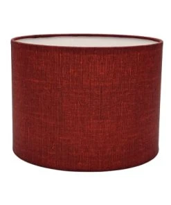 Abat-jours Abat-jour Chevet Effet Lin Rouge Ø 20 X H 15 -Boutique Belamp abat jour chevet effet lin lie de vin oe 20 x h 15 effet lin 1
