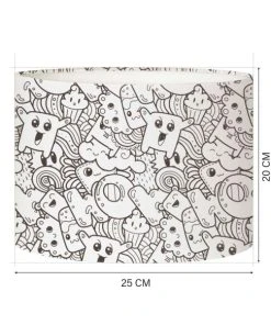 Abat-jours Abat-jour Chevet Enfant Doodle Pop Corn Ø 25 X H 20 -Boutique Belamp abat jour chevet enfant doodle pop corn oe 25 x h 20 3