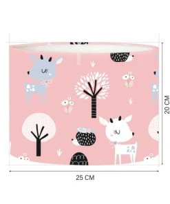 Abat-jours Abat-jour Chevet Enfant Rennes Rose Doux Ø 25 X H 20 -Boutique Belamp abat jour chevet enfant rennes rose doux oe 25 x h 20 3