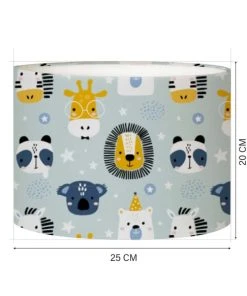 Abat-jours Abat-jour Chevet Enfant Savane Petit Bleu Ø 25 X H 20 -Boutique Belamp abat jour chevet enfant savane petit bleu oe 25 x h 20 3