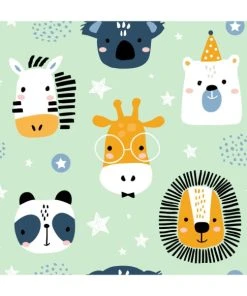 Abat-jours Abat-jour Chevet Enfant Savane Vert Pastel Ø 25 X H 20 -Boutique Belamp abat jour chevet enfant savane vert pastel oe 25 x h 20 2