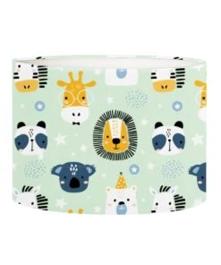 Abat-jours Abat-jour Chevet Enfant Savane Vert Pastel Ø 25 X H 20