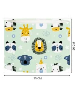 Abat-jours Abat-jour Chevet Enfant Savane Vert Pastel Ø 25 X H 20 -Boutique Belamp abat jour chevet enfant savane vert pastel oe 25 x h 20 3