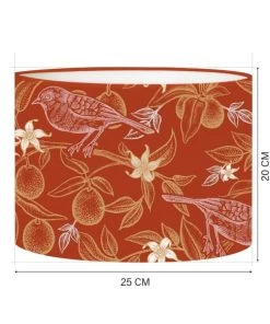 Abat-jours Abat-jour Chevet Oiseau Rouge Acidulé Ø 25 X H 20 -Boutique Belamp abat jour chevet oiseau rouge acidule oe 25 x h 20 2