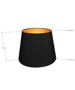 Abat-jours Abat-jour Conique Noir Et Or T 35 X H 25 -Boutique Belamp abat jour conique noir et or t 35 x h 25 2