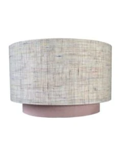 Ambiances & Toiles Abat-jour Cylindrique Lin Naturel Et Fils Multicolores/bandeau Rose -Boutique Belamp abat jour cylindrique lin naturel et fils multicolores bandeau rose 2