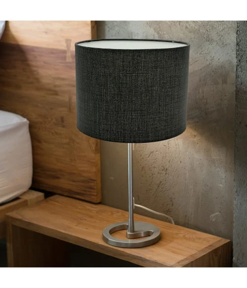 Abat-jours Abat-jour Effet Lin Gris Foncé Ø 20 X H 15 2 Abat-jours Abat-jour Effet Lin Gris Foncé Ø 20 X H 15 – Image 2