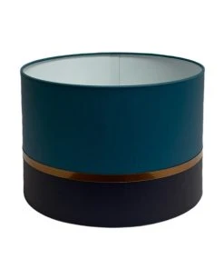 Abat-jours Abat-jour Lampadaire Bicolore Bleu Ø 45 X H 28 -Boutique Belamp abat jour lampadaire bicolore bleu oe 45 x h 28 2