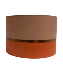 Abat-jours Abat-jour Lampadaire Bicolore Brique Et Beige Ø 45 X H 28 -Boutique Belamp abat jour lampadaire bicolore brique et beige oe 45 x h 28 2