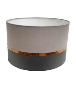 Abat-jours Abat-jour Lampadaire Bicolore Gris Foncé Et Gris Moyen Ø 45 X H 28