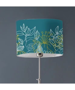 Abat-jours Abat-jour Lampadaire Bouquet Bleu Canard Ø 45 X H 25 -Boutique Belamp abat jour lampadaire bouquet bleu canard oe 45 x h 25 2