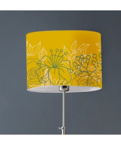 Abat-jours Abat-jour Lampadaire Bouquet Jaune Moutarde Ø 45 X H 25 -Boutique Belamp abat jour lampadaire bouquet jaune moutarde oe 45 x h 25 2