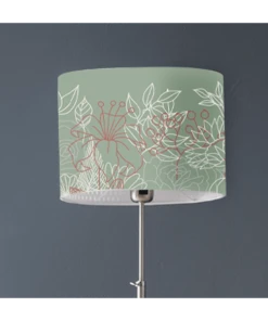 Abat-jours Abat-jour Lampadaire Bouquet Vert Olive Ø 45 X H 25 -Boutique Belamp abat jour lampadaire bouquet vert olive oe 45 x h 25 2