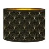 Abat-jours Abat-jour Lampadaire Doré Imprimé Noir Et Or Flora Ø 40 X H 25