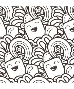 Abat-jours Abat-jour Lampadaire Enfant Doodle Happy Ø 45 X H 25 -Boutique Belamp abat jour lampadaire enfant doodle happy oe 45 x h 25 2