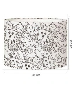 Abat-jours Abat-jour Lampadaire Enfant Doodle PopCorn Ø 45 X H 25 -Boutique Belamp abat jour lampadaire enfant doodle popcorn oe 45 x h 25 3