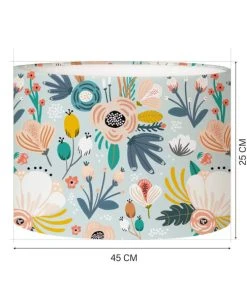 Abat-jours Abat-jour Lampadaire Enfant Floral Petit Bleu Ø 45 X H 25 -Boutique Belamp abat jour lampadaire enfant floral petit bleu oe 45 x h 25 3