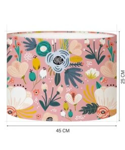 Abat-jours Abat-jour Lampadaire Enfant Floral Rose Doux Ø 45 X H 25 -Boutique Belamp abat jour lampadaire enfant floral rose doux oe 45 x h 25 3