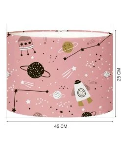 Abat-jours Abat-jour Lampadaire Enfant Planète Rose Doux Ø 45 X H 25 -Boutique Belamp abat jour lampadaire enfant planete rose doux oe 45 x h 25 3
