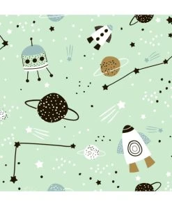 Abat-jours Abat-jour Lampadaire Enfant Planète Vert Pastel Ø 45 X H 25