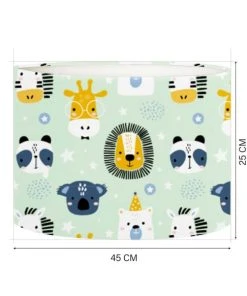 Abat-jours Abat-jour Lampadaire Enfant Savane Vert Pastel Ø 45 X H 25 -Boutique Belamp abat jour lampadaire enfant savane vert pastel oe 45 x h 25 3