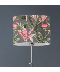 Abat-jours Abat-jour Lampadaire Flamand Gris Ø 45 X H 25 -Boutique Belamp abat jour lampadaire flamand gris oe 45 x h 25 3