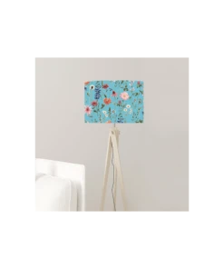 Abat-jours Abat-jour Lampadaire Fleur Bleu Acidulé Ø 45 X H 25 -Boutique Belamp abat jour lampadaire fleur bleu acidule oe 45 x h 25 2