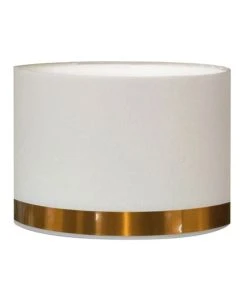 Abat-jours Abat-jour Lampadaire Jonc Blanc Et Cuivre Ø 45 X H 25