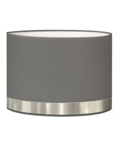 Abat-jours Abat-jour Lampadaire Jonc Gris Et Aluminium Ø 45 X H 25