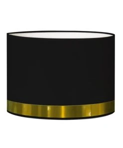 Abat-jours Abat-jour Lampadaire Jonc Noir Et Or Ø 45 X H 25