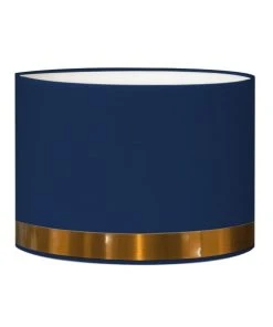 Abat-jours Abat-jour Pour Chevet Rond Bleu Jonc Cuivre Ø 25 X H 20