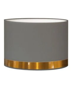Abat-jours Abat-jour Pour Chevet Rond Gris Jonc Cuivre Ø 25 X H 20