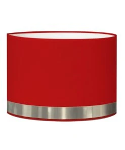 Abat-jours Abat-jour Pour Chevet Rond Rouge Jonc Aluminium Ø 25 X H 20