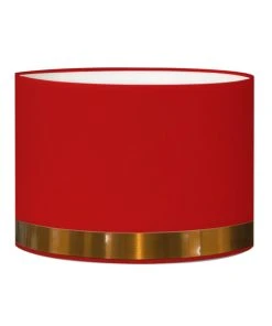 Abat-jours Abat-jour Pour Chevet Rond Rouge Jonc Cuivre Ø 25 X H 20
