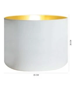 Abat-jours Abat-jour Rond Blanc Et Or T 35 X H 30 -Boutique Belamp abat jour rond blanc et or t 35 x h 30 2