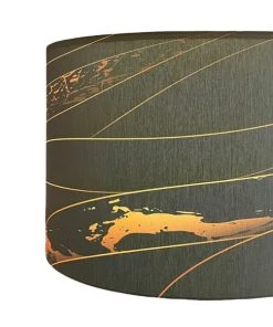 Abat-jours Abat-jour Rond Imprimé Linar Black L Ø 55 X H 29 -Boutique Belamp abat jour rond imprime linar black l oe 55 x h 29 3