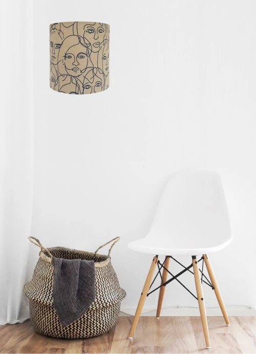 Belamp Applique En Tissu Beige Avec Des Figures Bleues - 20*20 Cm 2 Belamp Applique En Tissu Beige Avec Des Figures Bleues - 20*20 Cm – Image 2