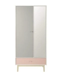 Maisons Du Monde Armoire 2 Portes 1 Tiroir Blanc Avec Miroir