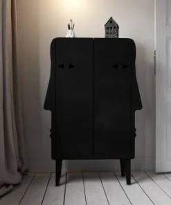 RNT By Really Nice Things Armoire Buffet En Bois De Pin Couleur Noir -Boutique Belamp armoire buffet en bois de pin couleur noir 5