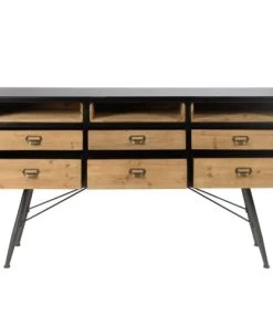 Zago Bahut En Sapin Massif Et Métal De Style Industriel -Boutique Belamp bahut en sapin massif et metal de style industriel 5