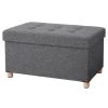 CALICOSY Banc De Rangement Pliable Avec Couvercle Et Pieds - L76 Cm - Gris