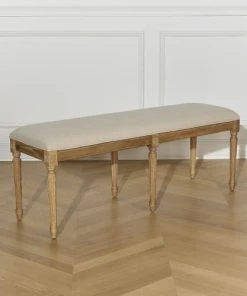 Robin Des Bois Banc Ou Bout De Lit En Bois Et Lin L 130 Cm -Boutique Belamp banc ou bout de lit en bois et lin l 130 cm 4