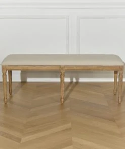 Robin Des Bois Banc Ou Bout De Lit En Bois Et Lin L 130 Cm -Boutique Belamp banc ou bout de lit en bois et lin l 130 cm 5