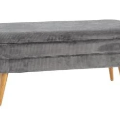HELLIN Banquette Coffre De Rangement En Velours Côtelé Et Pieds En Bois -Boutique Belamp banquette coffre de rangement en velours cotele et pieds en bois gustave